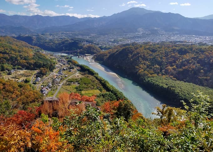 苗木城からの紅葉風景写真